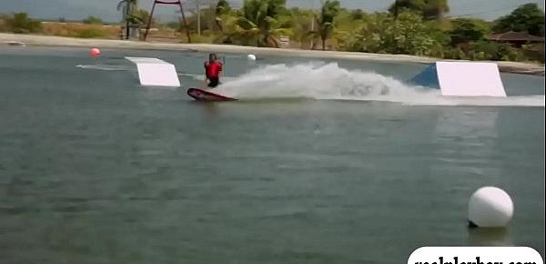  Sexy badass women try out wake boarding